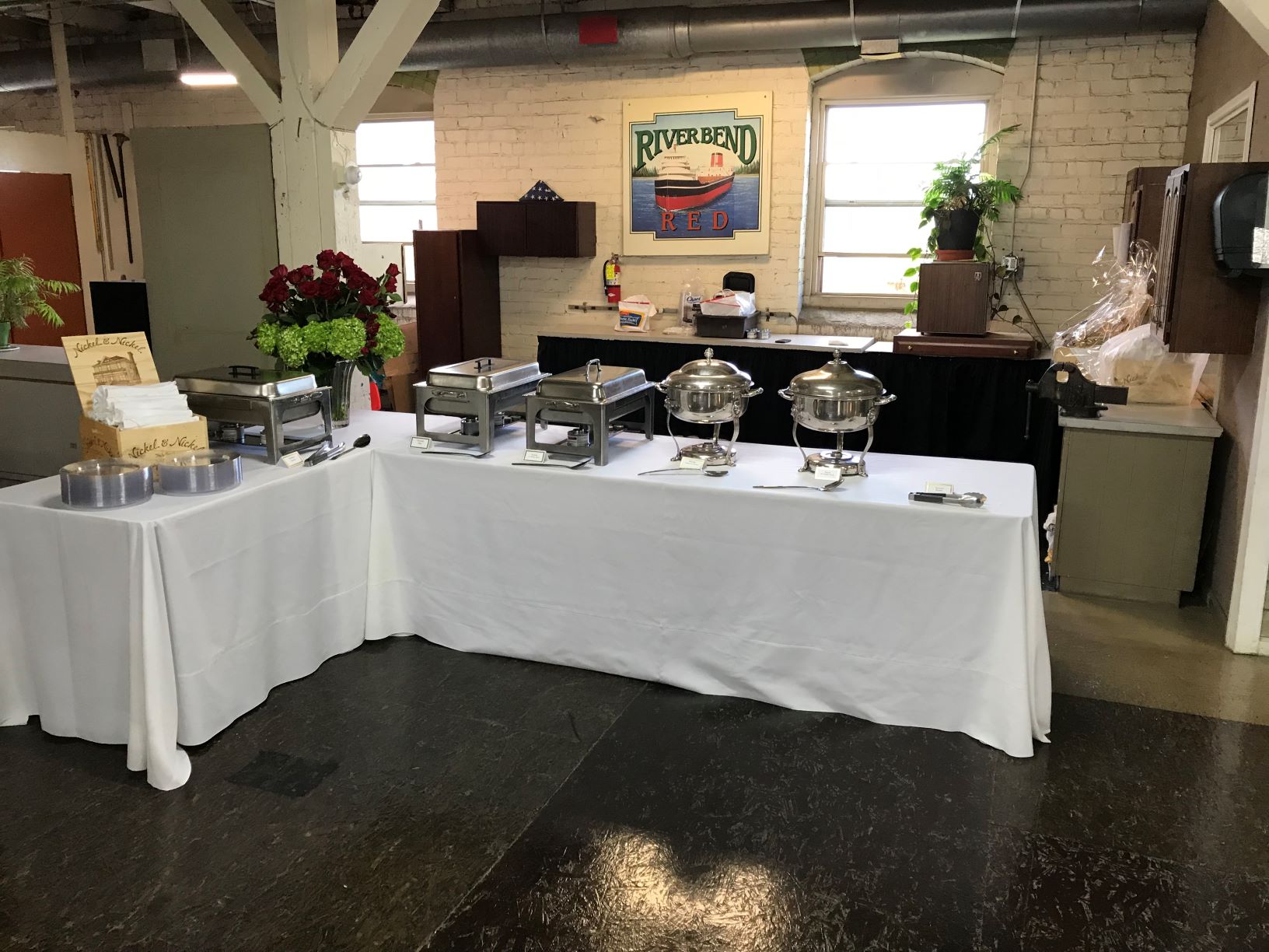 catering for the annual networking luncheon in Dottore company warehouse